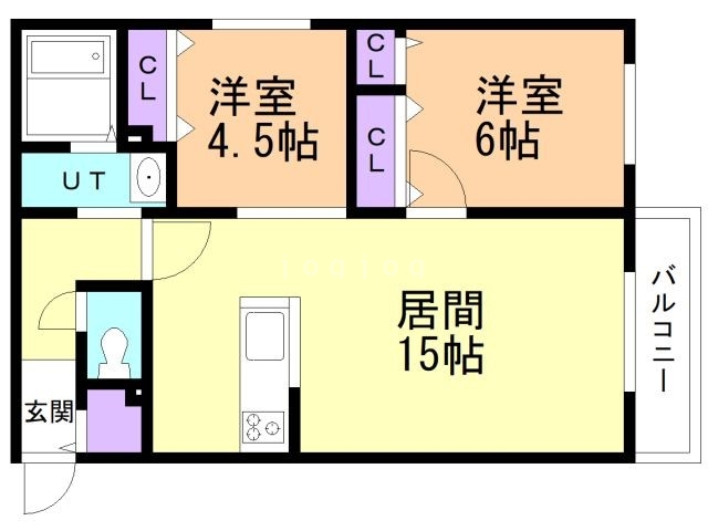 札幌市中央区南二十二条西のマンションの間取り