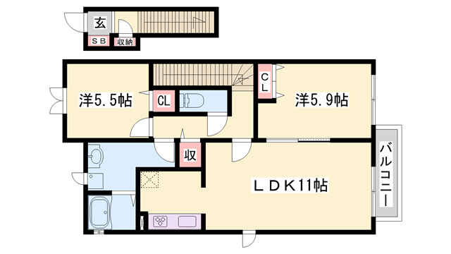 シャーメゾン三木Cの間取り