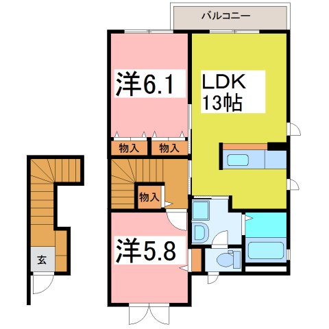 サンジーワニ　B棟の間取り