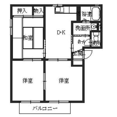 西脇市高田井町のアパートの間取り