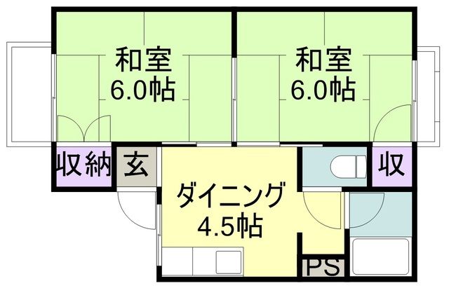 和歌山市中島のアパートの間取り