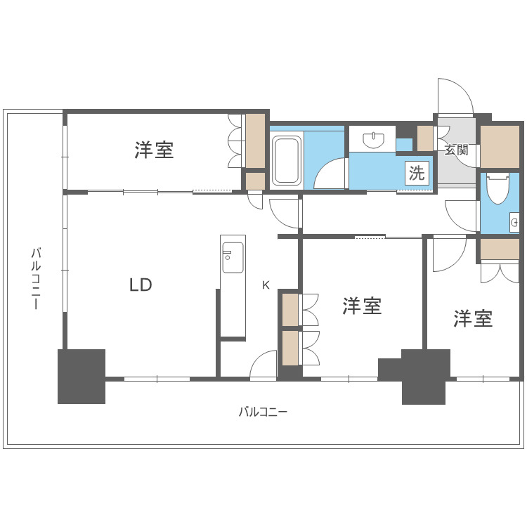 札幌市中央区南二条西のマンションの間取り