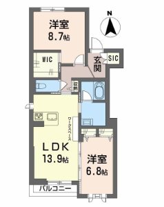 松本市村井町西のマンションの間取り