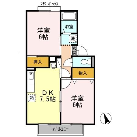 高松市成合町のアパートの間取り