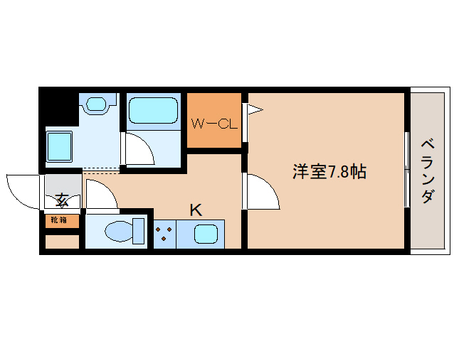 奈良市西大寺南町のマンションの間取り