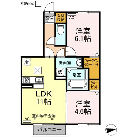 小牧市藤島町中島のアパートの間取り