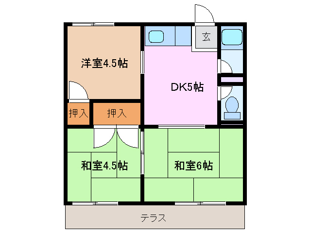 生桑台ハイツの間取り