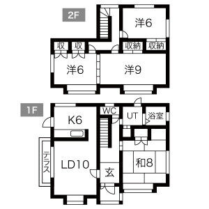 【秋田市飯島松根東町　リフォーム済み戸建の間取り】