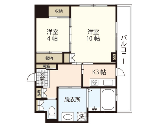 広島市南区比治山町のマンションの間取り