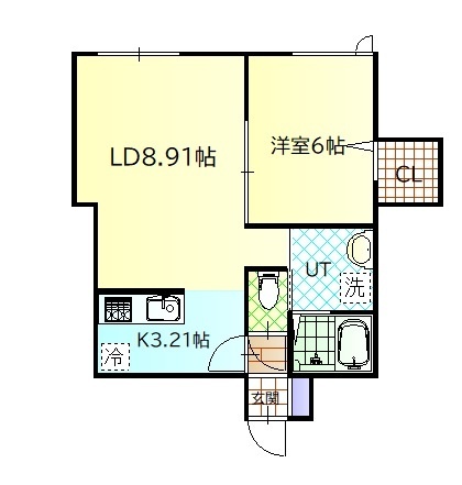 旭川市豊岡五条のアパートの間取り