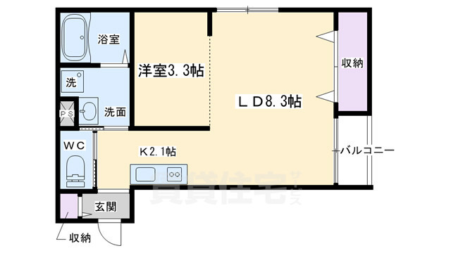 京都市下京区鍋屋町のマンションの間取り