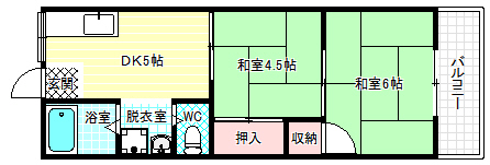 上ノ太子ハイツの間取り