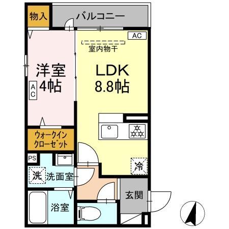 Ｄ’Ｔｒｉｂｕｔｅ湘南台　Ａの間取り