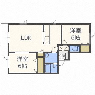 札幌市東区北二十一条東のマンションの間取り