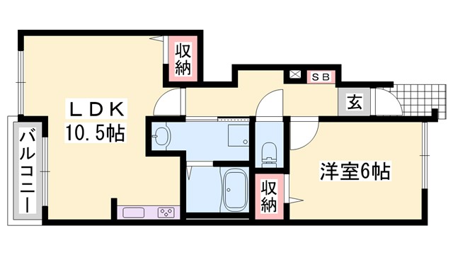 フェリア糸井Ｄの間取り