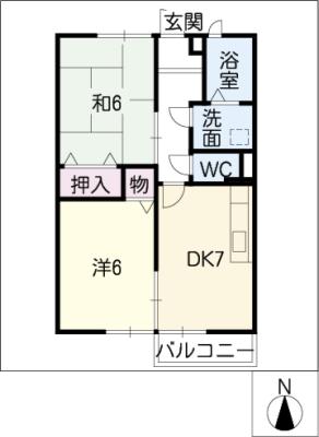 ニューエルディム市平賀Ｂ棟の間取り