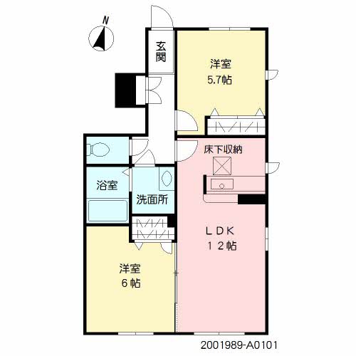 熊本市南区出仲間のアパートの間取り