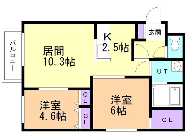 札幌市白石区東札幌四条のマンションの間取り