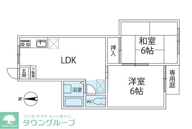 藤沢市本藤沢のアパートの間取り