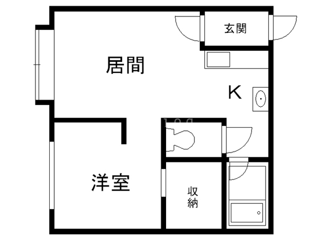 旭川市秋月二条のアパートの間取り