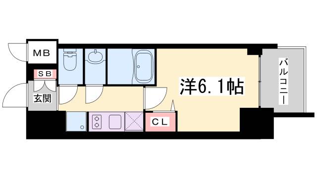 エステムコート神戸グランスタイルの間取り