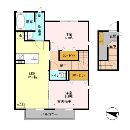 ランセ今谷Eの間取り