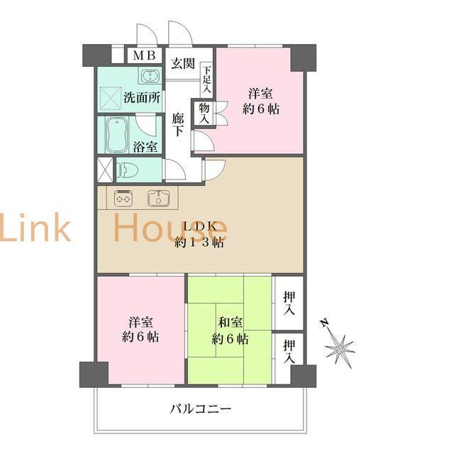 江戸川区南葛西のマンションの間取り