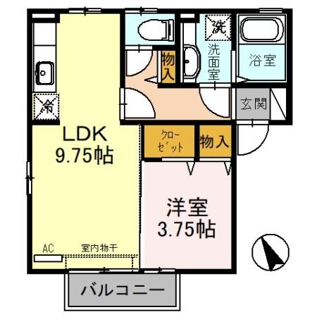 氷見市柳田のアパートの間取り