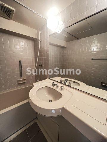 洗面設備　明るい洗面所です