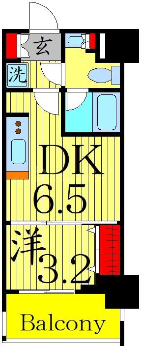 ＪＲ総武線 錦糸町駅 徒歩8分 11階建 築6年の間取り写真