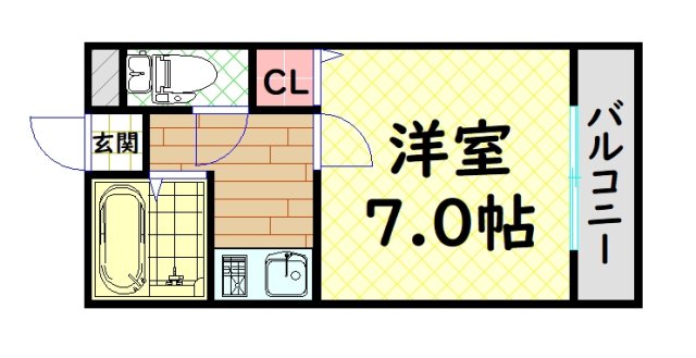 南海高野線 百舌鳥八幡駅 徒歩5分 4階建 築33年の間取り写真