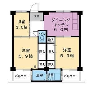 ビレッジハウス葛ノ葉6号棟の間取り写真
