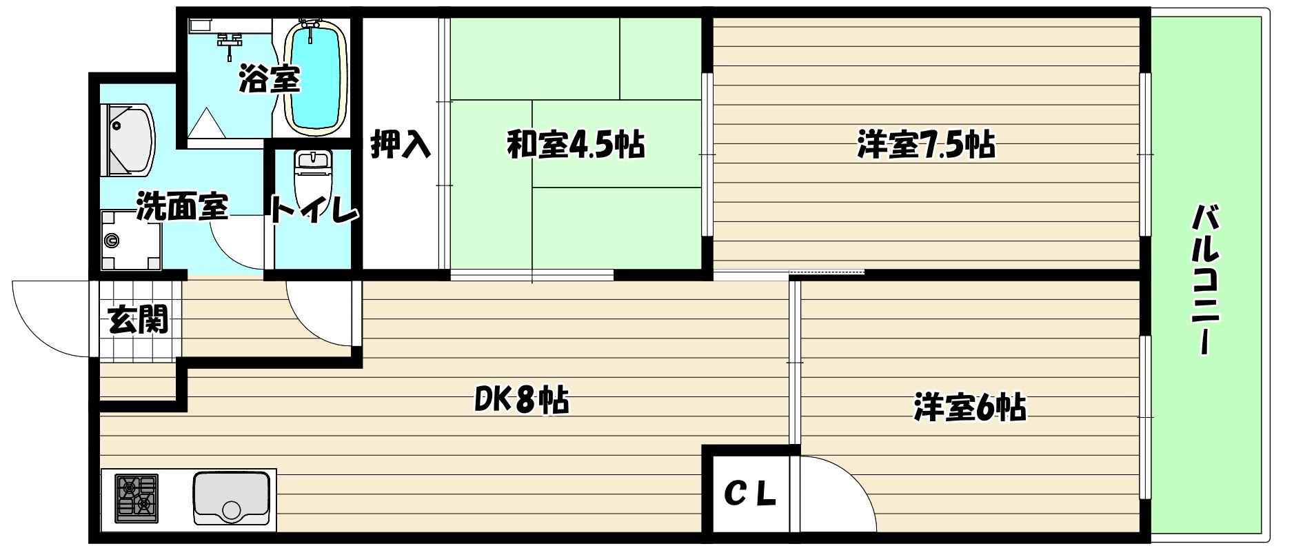 阪急神戸線 十三駅 徒歩1分 10階建 築45年の間取り写真