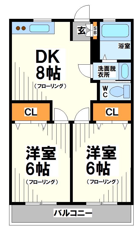 京王線 仙川駅 徒歩13分 2階建 築25年の間取り写真