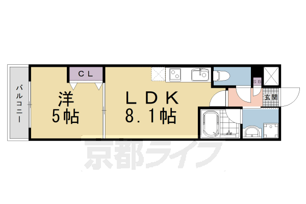 伏見区舞台町マンションの間取り写真