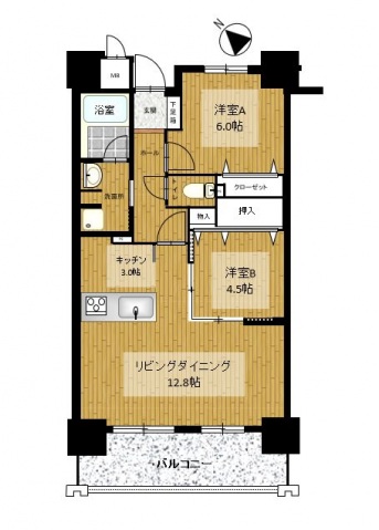 アンピールメゾン雑餉隈の間取り写真