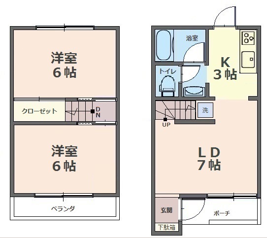 エーワハイツ 102号室の間取り