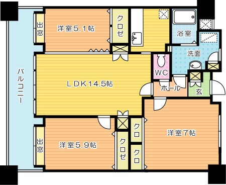 ニューサンリバー１２番館の間取り