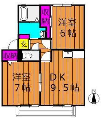 岡山県倉敷市南畝７（アパート）の賃貸物件の間取り