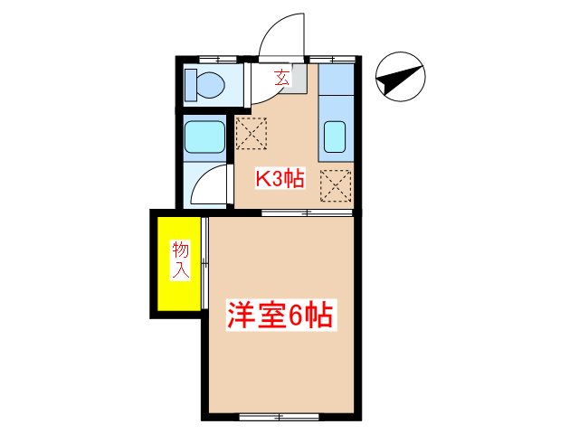 【霧島市国分向花町のアパートの間取り】