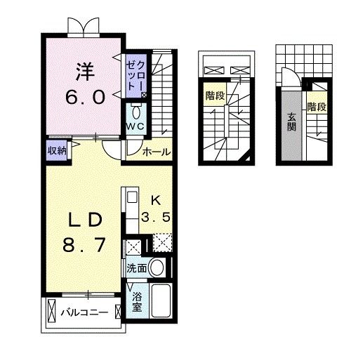 堺市西区浜寺石津町東のアパートの間取り