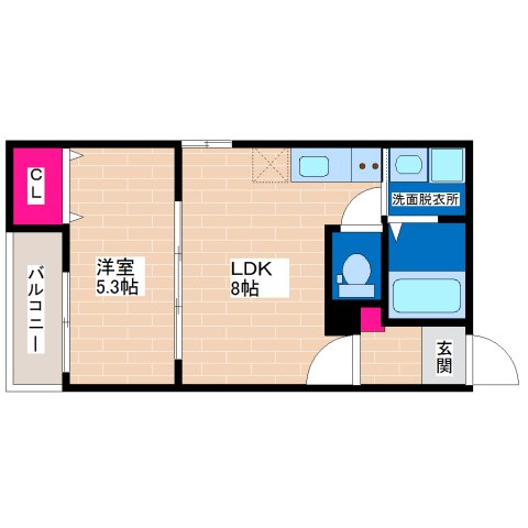 大阪市平野区平野本町のアパートの間取り