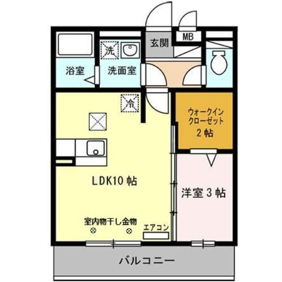 姫路市東山のアパートの間取り