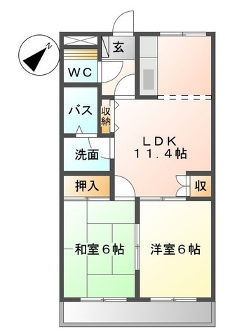 守山市古高町のマンションの間取り