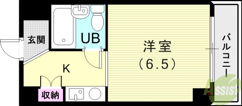 西宮市門戸岡田町のマンションの間取り