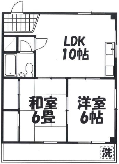 福生市大字福生のマンションの間取り