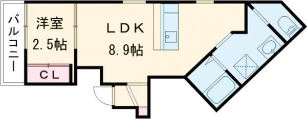 加古川市加古川町北在家のアパートの間取り