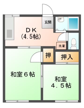 宇和島市伊吹町のアパートの間取り