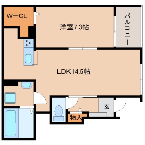 橿原市高殿町のアパートの間取り