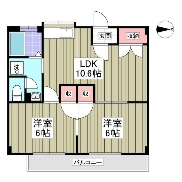 鴻巣市筑波のアパートの間取り